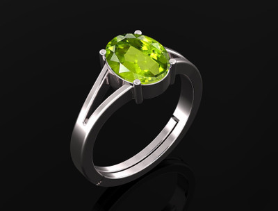 Pranjal Gems Original 12.25 Ratti 11.60 Ct Peridot Gem Stone Ring With Leb Certificate Brass Peridot Ring