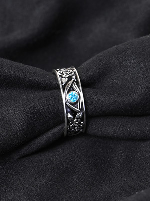 CLARA Oxidised Evil Eye Sterling Silver Cubic Zirconia Ring