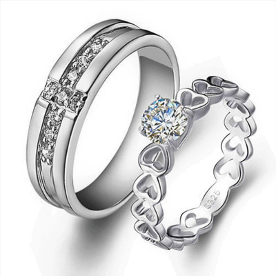 Inori Brass, Stainless Steel, Copper, Metal Cubic Zirconia, Diamond, Zircon Rhodium, Silver, Titanium, Gold, Platinum Plated Ring Set