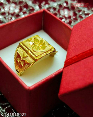 UDS CREATION UDS CREATION Ring for man ( pack of 1 ) 1 YEAR VALIDITY FOR RING Brass Gold Plated Ring