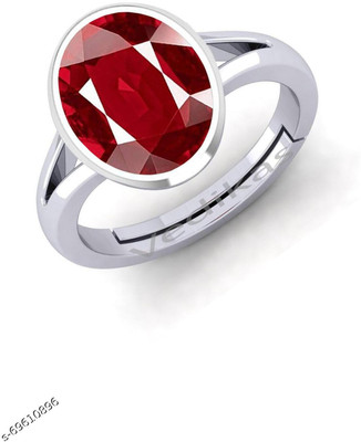 THE UNIQUE KART 9.25 Ratti Burma Ruby Manik Gemstone Ring A1 Quality Stone Ruby Brass Plated Ring