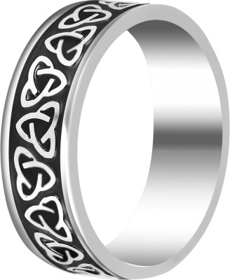 RARE ONE STUDIO Classic Black Flower Comfort Fit Ring For Men's & Boys I Size : 20, Stainless Steel Ring