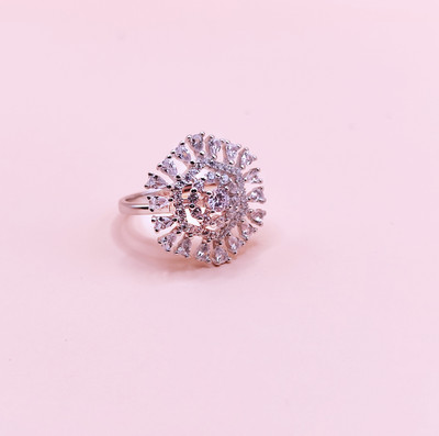 silvona jewel Silver Bloom Ring 925 Pure Silver Sterling Silver Zircon Rhodium Plated Ring