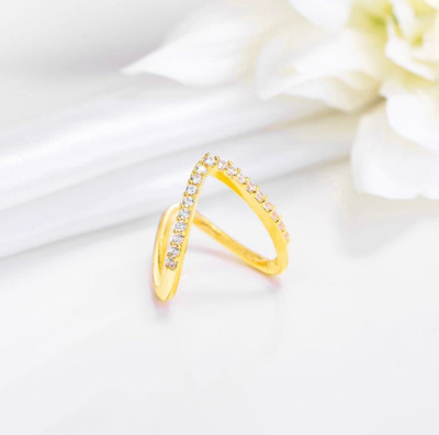 house of common 18k gold plated v shape cz ring Alloy Ring
