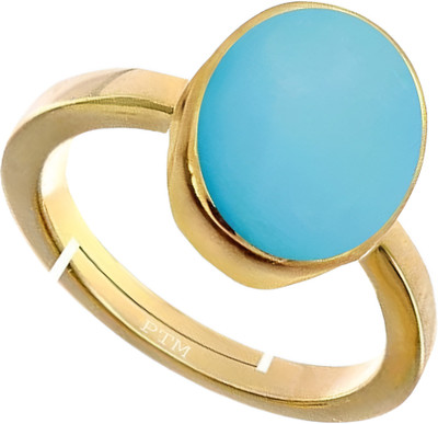 PTM Turquoise (Firoza) 5.25 Ratti or 5 Ct Panchdhatu (5 Metal) Men Adjustable Stone Ring