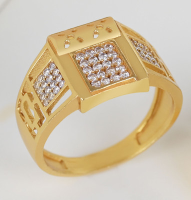 mahi creation Brass, Copper Cubic Zirconia Gold Plated Ring