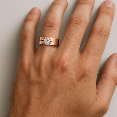 heerogem Silver Moissanite Sterling Silver Plated Ring