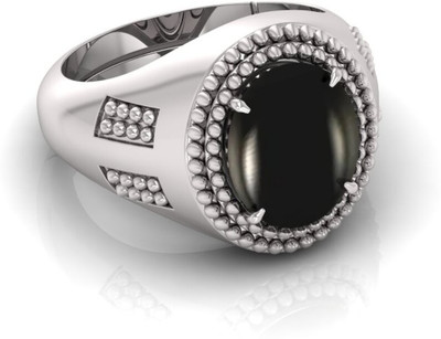 TODANI JEMS 7.25 Ratti Hakik Gemstone Adjustable Ring With Lab CertificateFD Silver Agate Ring