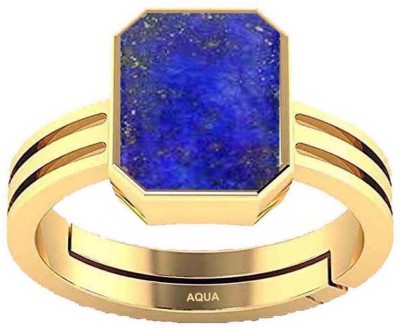 AQUAGEMS Lapis Lazuli 10.25 Ratti or 9.50 Ct Panchdhatu (5 Metal) Men Adjustable Stone Ring