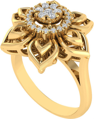 Diamtrendz Jewels 925 Sterling Silver Zircon Gold Plated Ring For Women & Girls Sterling Silver Cubic Zirconia Gold Plated Ring