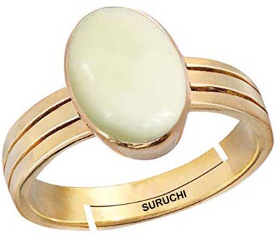 Suruchi Gems & Jewels Natural Opal 4.25 Ratti or 4 Ct Gemstone Panchdhatu (5 Metal) Women Adjustable Stone Ring