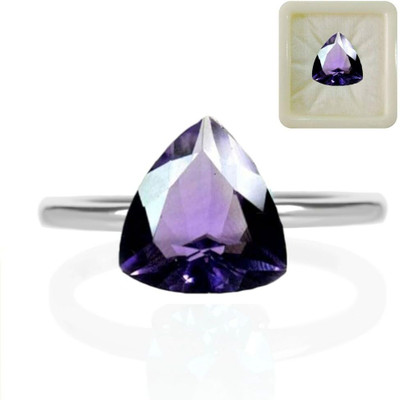 Gemsonclick Natural Amethyest Loose Gemstone Faceted Trillion Shape 6 Carat 6.25 Ratti for Stone Amethyst Ring