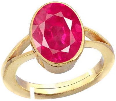 PTM Ruby (Manik) 9.25 Ratti or 8.50 Ct Gemstone Panchdhatu (5 Metal) Men Adjustable Stone Ring