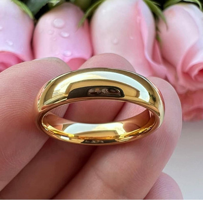 house of common Vedansh Enterprises Stylish Gold Plated Band Shape Rings Brass Gold Plated Ring