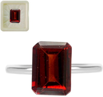 CaratYogi Real Garnet Ceylon Hessonite 7.5 Carat 8.25 Ratti Gomedh Rectangle Shape for Stone Garnet Ring