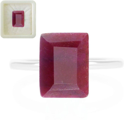CaratYogi Real Certified Ruby Gemstones 7.5 Carat 8.25 Ratti Rectangle for Stone Ruby Ring