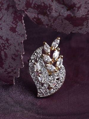 ANOUK AMERICAN DIAMOND GOLD WITH STONE STUDDED COCKTAIL RING Alloy Cubic Zirconia Gold Plated Ring