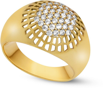 mahi creation Stainless Steel, Copper Diamond Gold Plated Ring