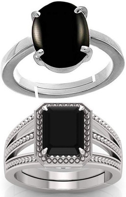 BHAIRAW GEMS Moonstone Stone Silver Adjustable Ring Stainless Steel Ring
