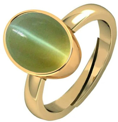 Sidharth Gems Brass Cat's Eye Gold Plated Ring