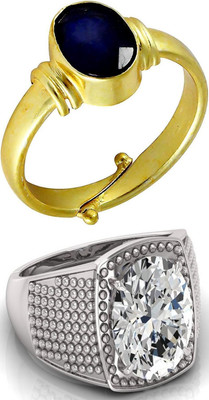 BHAIRAW GEMS Moonstone Stone Silver Adjustable Ring Stainless Steel Ring