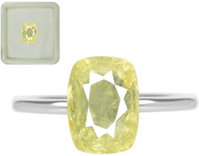 Jewelryonclick Natural Substitute Yellow Sapphire Gemstone Oval Shape 4.25 Ratti 4 Carat for Stone Crystal Ring
