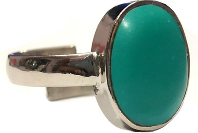 Jewelswonder Stone Turquoise Rhodium Plated Ring