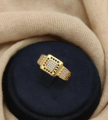 GORASH CREATION Jring-42_24 Brass Cubic Zirconia Gold Plated Ring