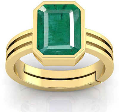 BWM GEMS Certified Natual 5.25 Ratti Emerald stone (Panna) Panchdhatu Alloy Emerald Gold Plated Ring