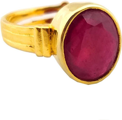 Gemzonite 5.20 RATTI NATURAL RUBY PANCHDHATU Alloy, Bronze, Brass Ruby Gold Plated Ring