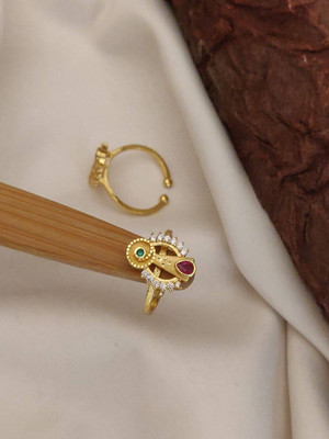 Vasant Creation Alloy Gold Plated Knuckle Ring