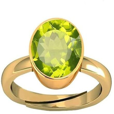 Sidharth Gems 11.25 Ratti 10.70 Carat Peridot Ring Natural Peridot/Mani Stone Brass Peridot Gold Plated Ring