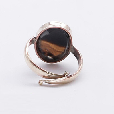 GenZcomplex Stone Agate Silver Plated Ring