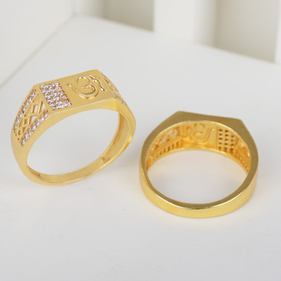 GORASH CREATION Alloy Cubic Zirconia Gold Plated Ring