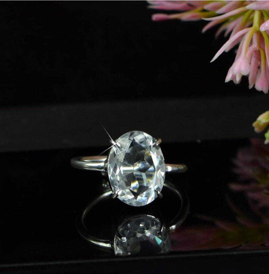 Lucky Rudraksha Clear Quartz (Sphatik) Adjustable Ring – Remedy for Venus Sterling Silver Quartz Ring