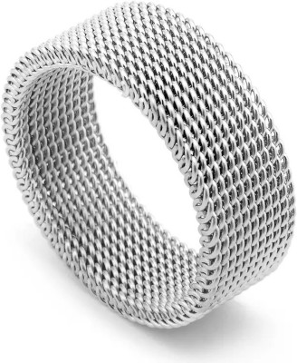 Karishma Kreations Adjustable Free Size Silver Stylish Mesh Ring for Men and Women Brass, Stainless Steel, Copper, Brass Rhodium, Silver, Titanium Plated Ring