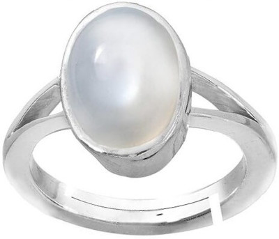 Aanya Jewels 10.25 Ratti Stone Moonstone Silver Plated Ring Stone Moonstone Silver Plated Ring