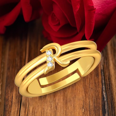 sk jewels Alloy Gold plated Valentine collection Initial''R''Letter with heart ring Brass Gold Plated Ring