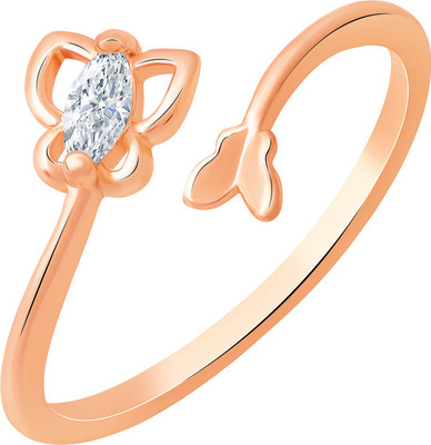 mahi Butterfly Shape Adjustable Finger Ring Alloy Cubic Zirconia Ring