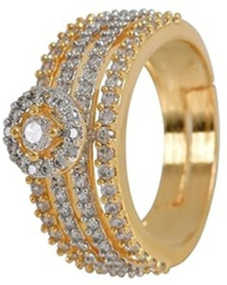 Sayda Jewels FINGER RING FR-AJ-20 GOLD PACK OF 1 Metal Ring