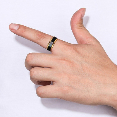 Heer Collection Intelligent Smart Body Temperature Monitor Finger Ring - Thumb Ring Alloy Titanium Plated Ring