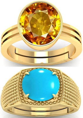 BHAIRAW GEMS Ratti Stone Adjustable Ring for Men & Women Stone Sapphire, Turquoise Ring