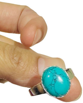Gemzonite Unique & Effective Original Turquoise / Firoza Stone Ring for Men&Women Brass Turquoise Ring