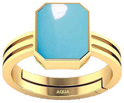 AQUAGEMS Turquoise (Firoza) 9.25 Ratti or 8.50 Ct Panchdhatu (5 Metal) Men Adjustable Stone Ring