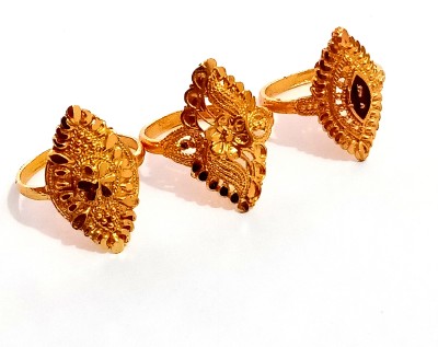 Nawab Collection Trendy Beautiful Alloy Gold Plated Ring Set