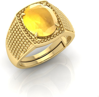 Pranjal Gems Stone Sapphire Gold Plated Ring
