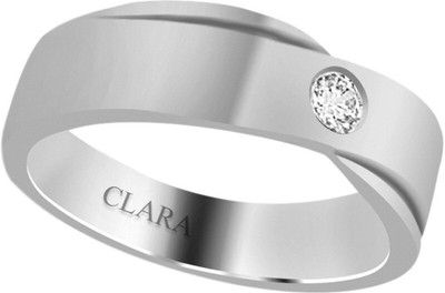 CLARA Sterling Silver Cubic Zirconia Rhodium Plated Ring