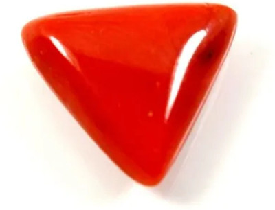 VishvMa 8.5 Ratti Natural Coral Moonga Gemstone A1 Quality With Lab Certified Stone, Brass Opal Brass Plated Ring