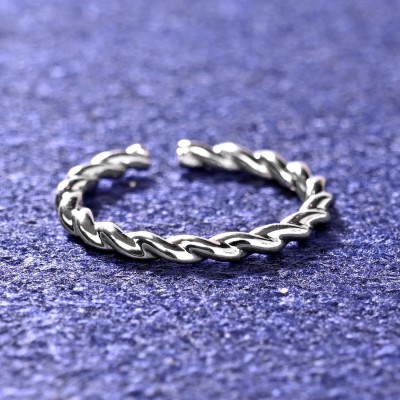 CLARA Rope Sterling Silver Rhodium Plated Ring