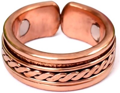 Rudra Centre Twisted Rope Pattern Copper Ring